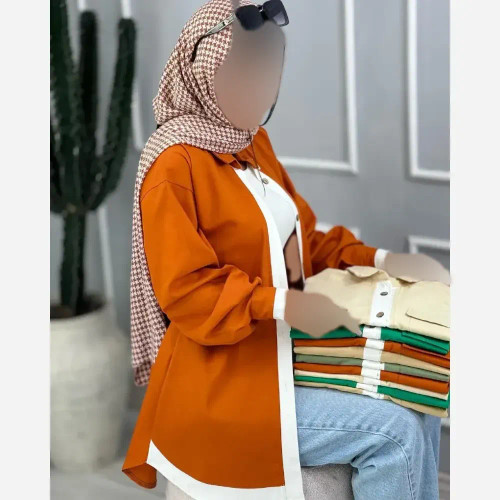 مانتو ترکیبی زنانه جنس کتان لنین تچرال فری سایز