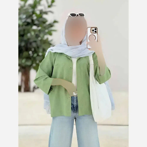 مانتو شانتون نخ زنانه مدل جان سو فری سایز جیب دار