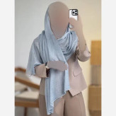 شال کریستال کرپ کریستال شنی ابعاد 74 در 180 رنگ مشکی سفید کرم