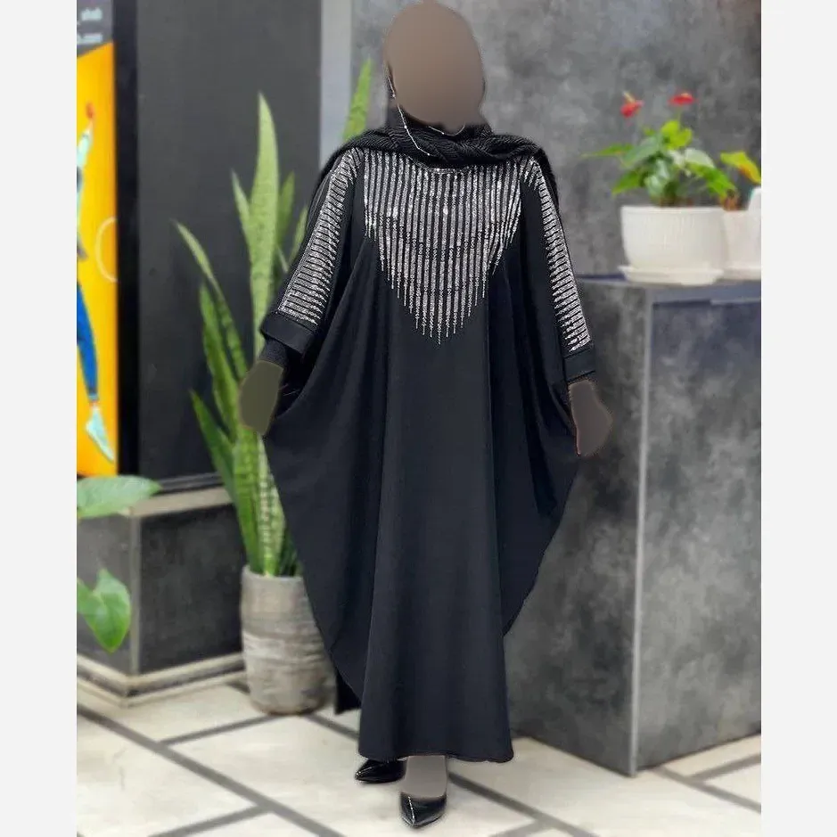 عبا زنانه مدل افروز جنس الیزه رنگ مشکی سایز 38 تا 50