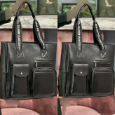 کیف مهرانگیز چرم رنگ مشکی سایز 35 در 35 سانتی متر
