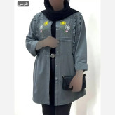 مانتو لینن گلدوزی شده ثمین فری سایز 36 تا 46