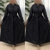 پیراهن قلبی زنانه جنس بوگاتی مشکی فری سایز مزونی