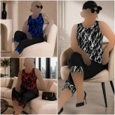 تاپ و شلوارک زنانه ویسکوز الیزه کش فری سایز 38 تا 48