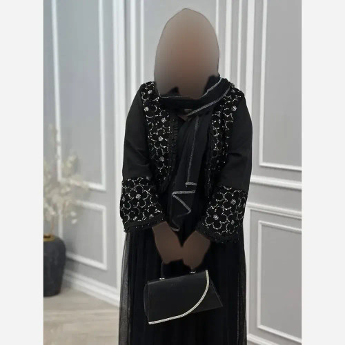 ست سه تیکه کت و دامن و شال مدل شهرزاد رنگ مشکی سایز فری 36 تا 46