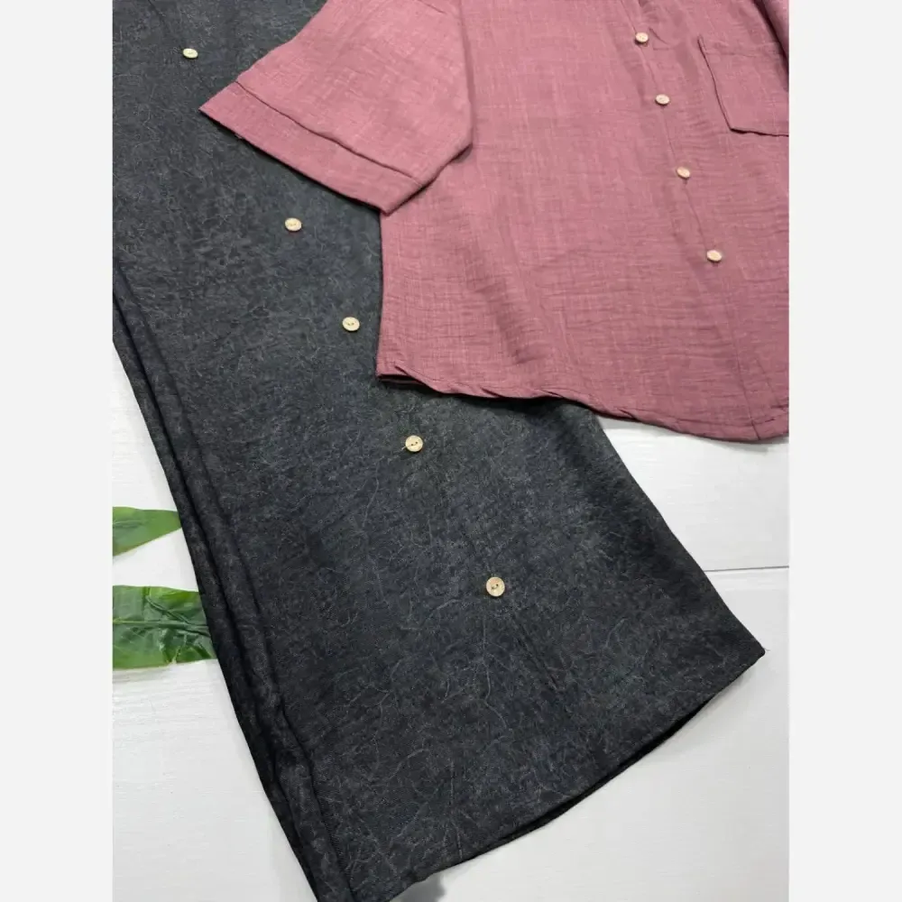 ست شومیز و شلوار زنانه جنس شانتون صوفیا فری سایز بانو