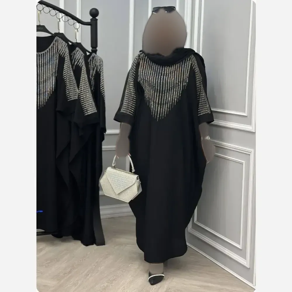 عبا افروز جنس الیزه چروک رنگ مشکی سایز 38 تا 50