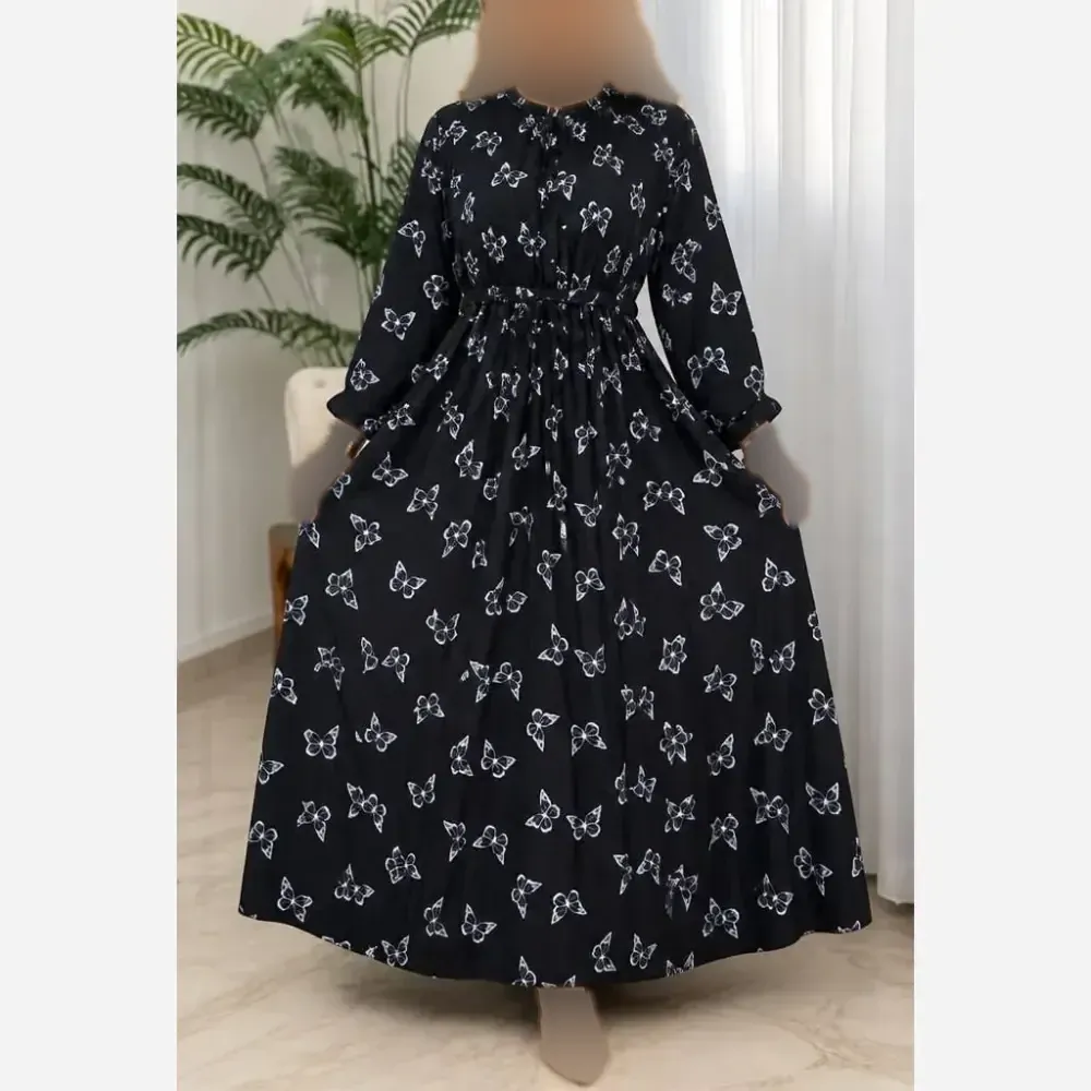 پیراهن زنانه پریدخت جنس بوگاتی رنگ مشکی و سورمه ای و موکا سایز فری سایز