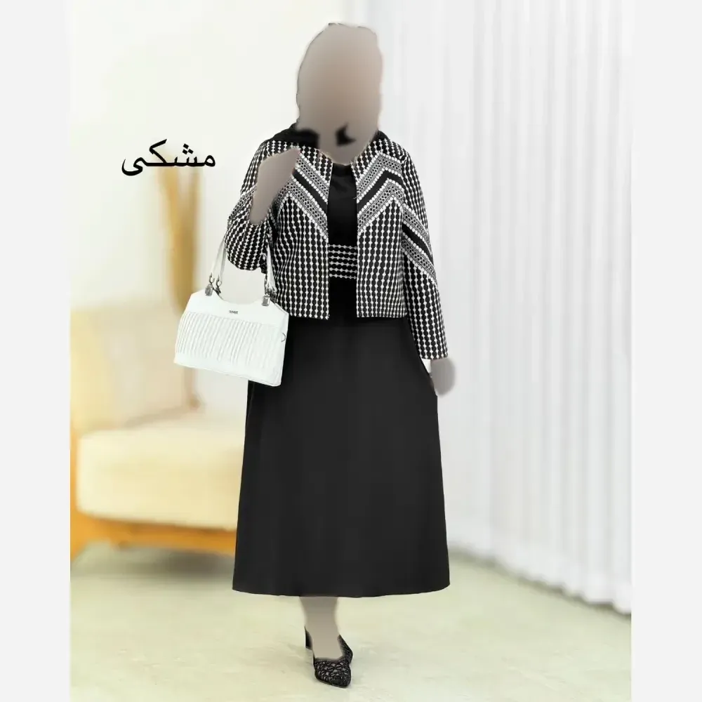 ست کت و سارافون مجلسی مدل نبات جنس کت سوزن دوزی و سارافون الیزه فری سایز