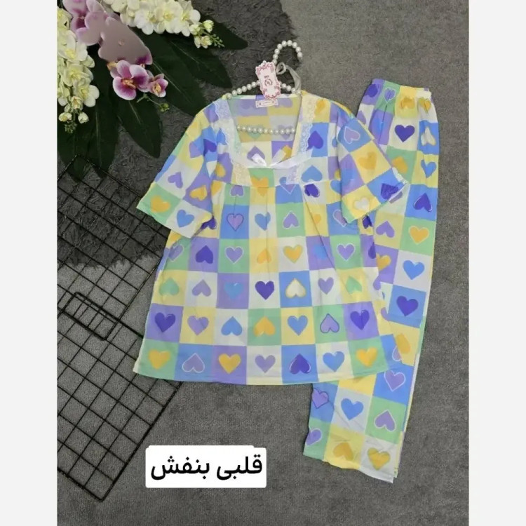 ست تیشرت و شلوار زنانه کرسپو وارداتی مدل فاطیما فری سایز