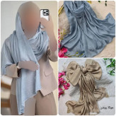 شال کرپ کریستال شنی ابعاد 74*180 فری سایز در رنگ بندی مشکی، سفید، کرم