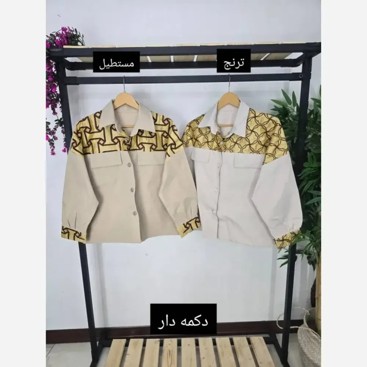 مانتو نگارین کتان با خرجکار جواهر دوزی سایزبندی فری