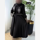 پیراهن پر چین و جلیغه مازراتی و الیزه فری سایز