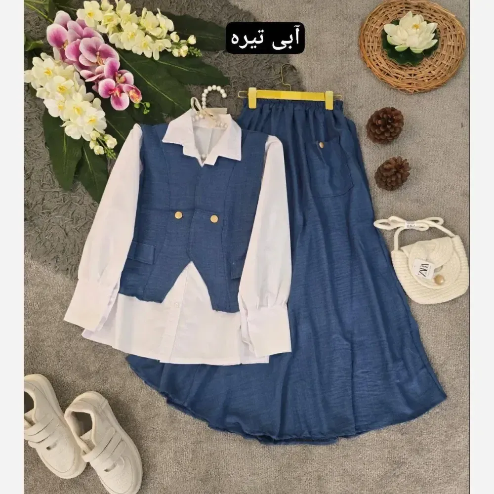 سه تیکه مدل ژینا جنس شانتون فری سایز 36 تا 46