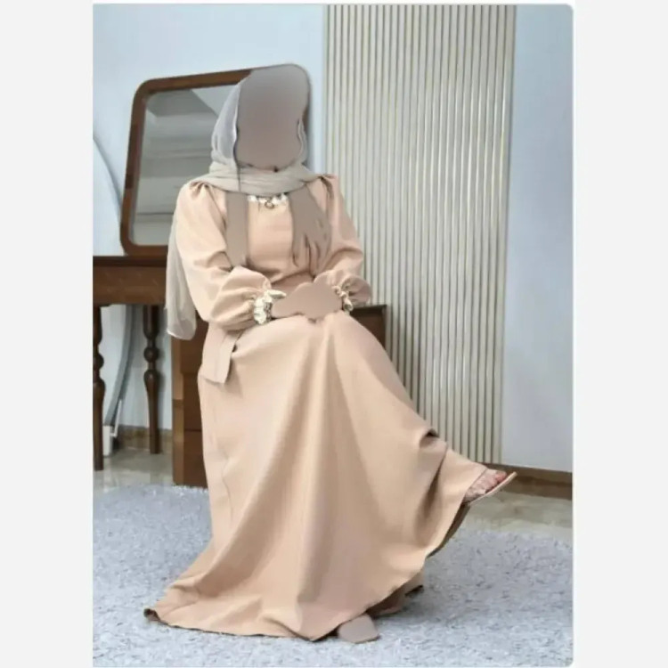 پیراهن بلند مازراتی زنانه مدل وانیا رنگ مشکی و کرم سایز فری سایز