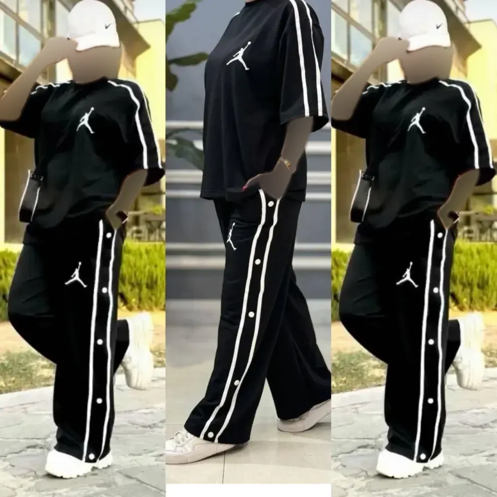 ست جردن زنانه جنس سوپر اسپان رنگ مشکی سایز فری سایز
