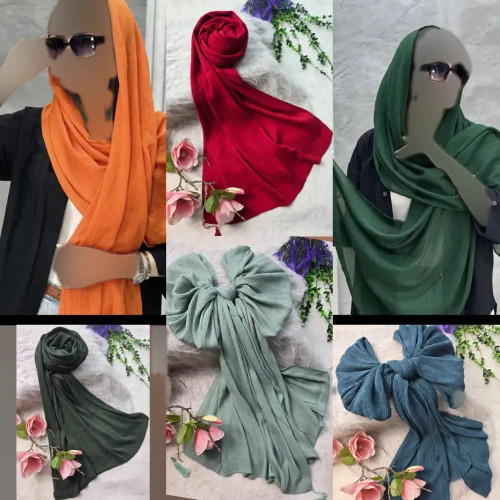 شال بهارپوش برشکا پلیسه ابعاد 180 در 70 رنگی