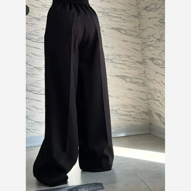 شلوار بگ زنانه پارچه مازراتی رنگ مشکی قد 100 سایز 40 تا 48