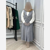 ست سه تیکه جلیقه شومیز و دامن مدل سنجاقک جنس شانتون و داکرون فری سایز