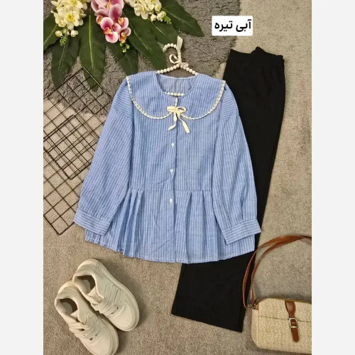 شومیز یقه BB نخی خارجی وارداتی فری سایز
