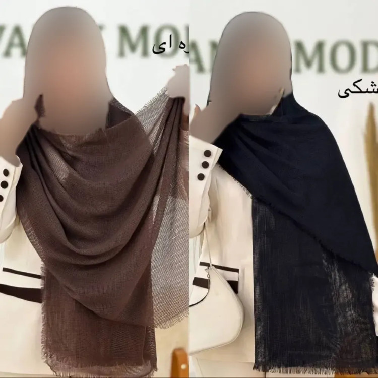 شال دور ریش لمسه دار و پلیسه مزونی کیفیت بالا سایز آزاد