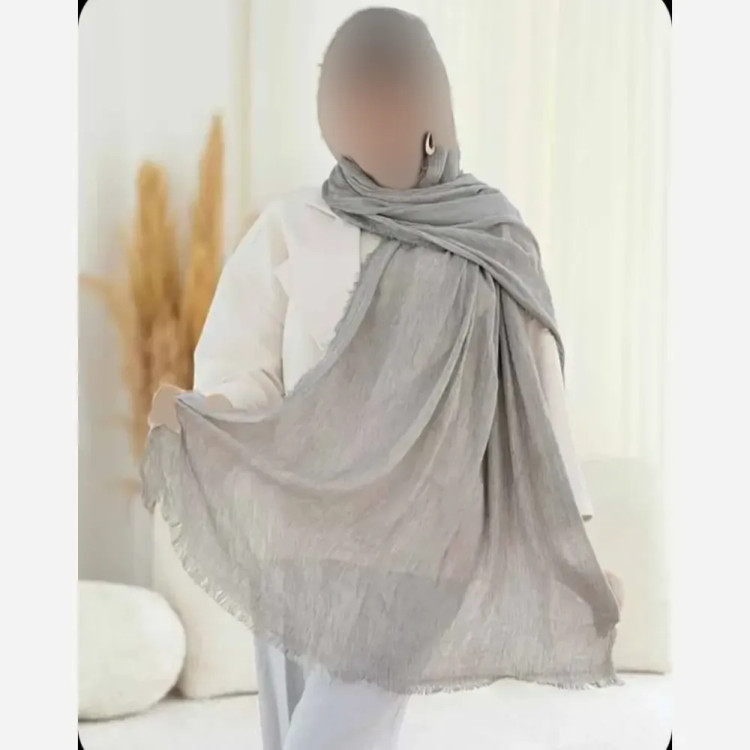 شال دور ریش لمسه دار و پلیسه مزونی کیفیت بالا سایز آزاد