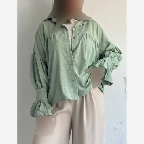 شومیز باکسی چینه پنبه سوپر طرح ابرو بادی فری سایز
