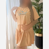 ست لباس زنانه مدل ساشا کراپ و دامن پنبه درجه یک فری سایز