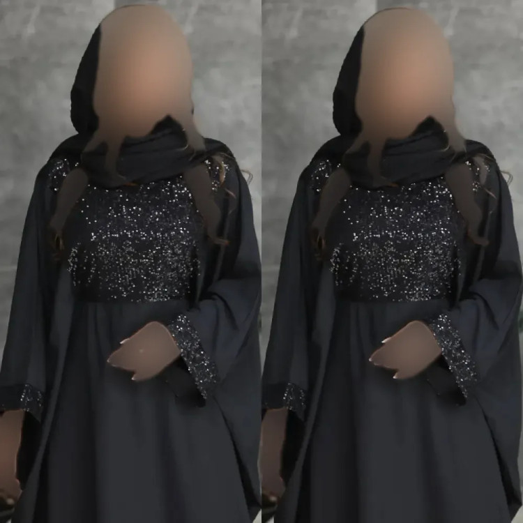 عبا مجلسی زنانه مدل شاهین جنس الیزه رنگ مشکی سایز فری سایز