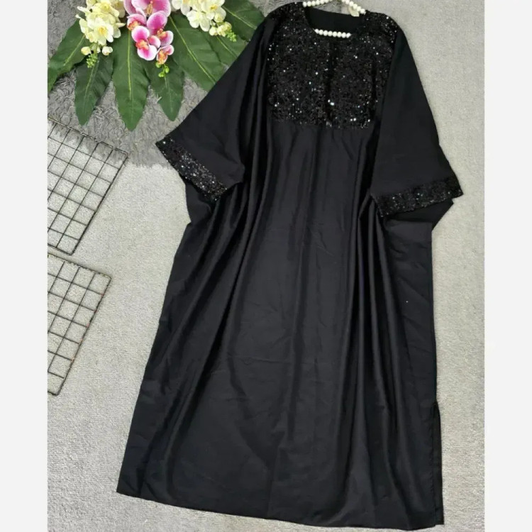 عبا مجلسی زنانه مدل شاهین جنس الیزه رنگ مشکی سایز فری سایز