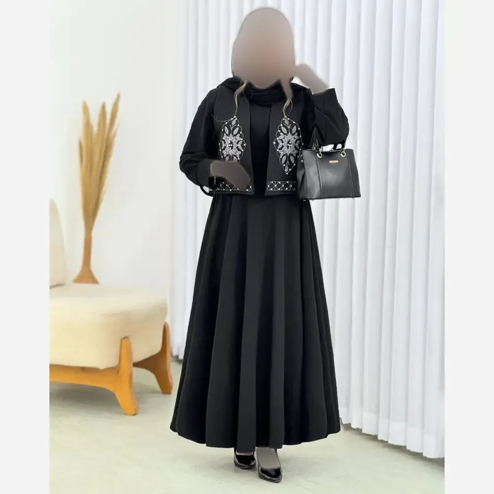 ست پیراهن پر چین و جلیغه مازراتی و الیزه فری سایز زنانه