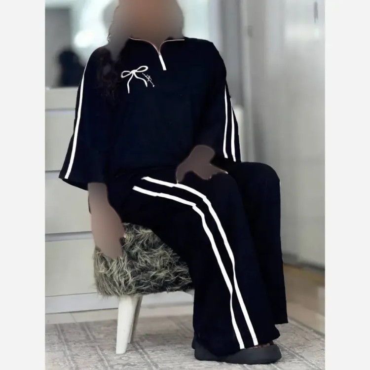 ست تیشرت شلوار زنانه ژاله جنس پنبه گلکسی سایز فری 38 تا 46