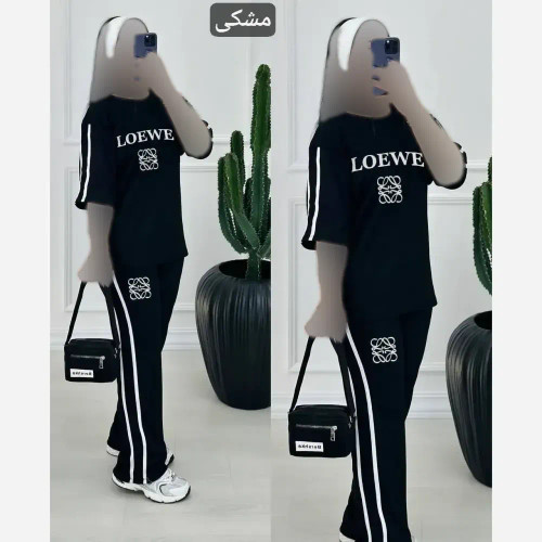 ست تیشرت شلوار ویسکوز پنبه فول کش لوئه فری سایز 36 تا 46
