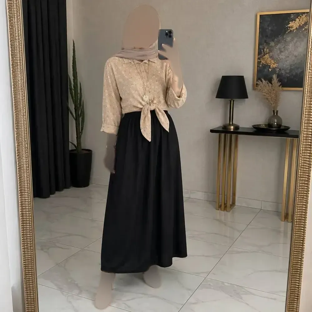 ست شومیز گره ای و دامن شانتون زنانه فری سایز تابستانه خنک بدون چروک و آبرفت