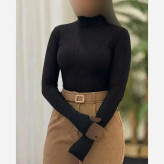 بادی زنانه یقه گرد فانریپ کش آستین بلند رنگ مشکی و زرشکی سایز 38 تا 44