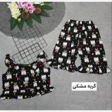 ست تاپ و شلوارک نخی زنانه مدل ماریا فری سایز