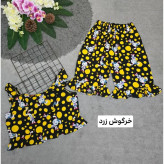 ست تاپ و شلوارک نخی زنانه مدل ماریا فری سایز