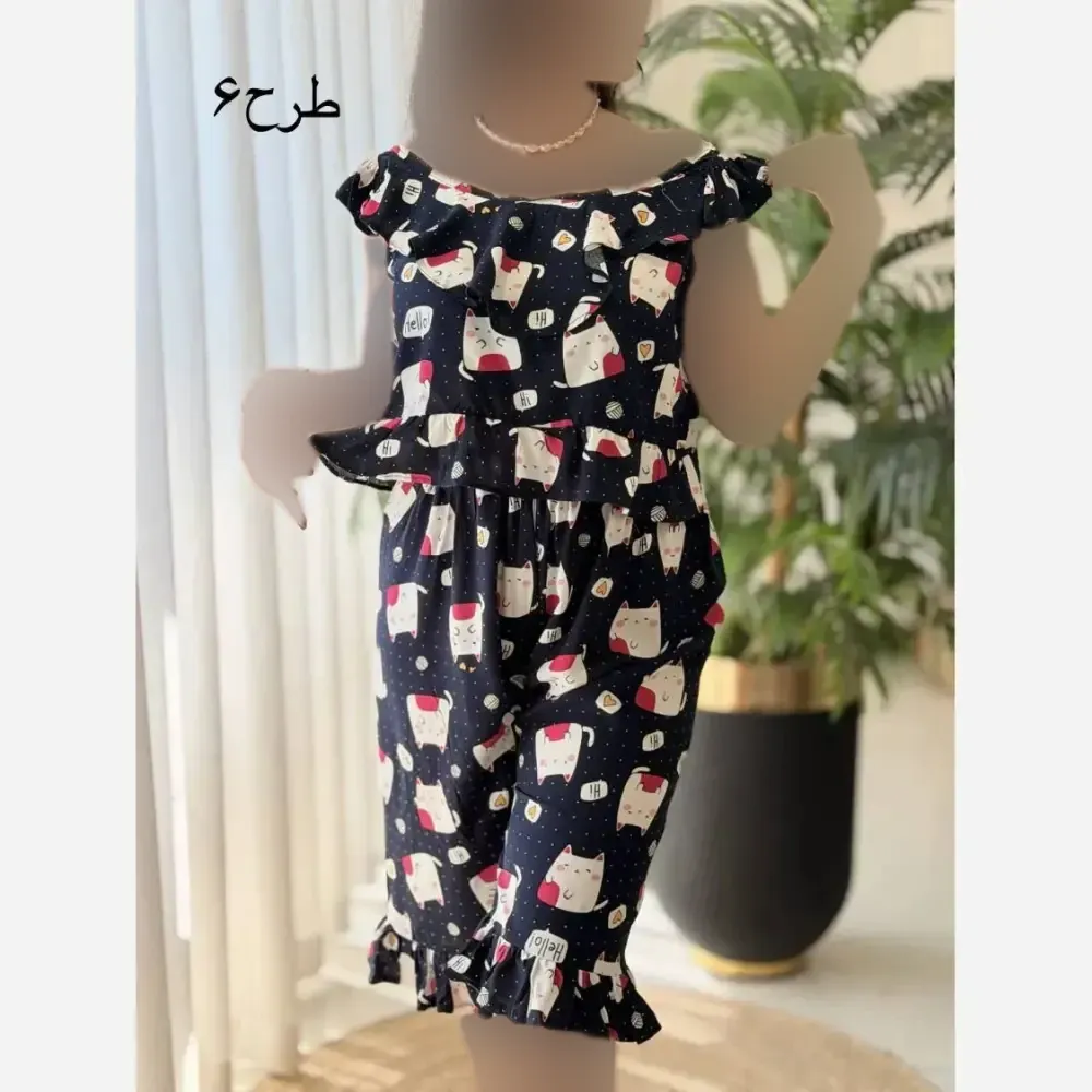 ست تاپ و شلوارک نخی زنانه مدل ماریا فری سایز