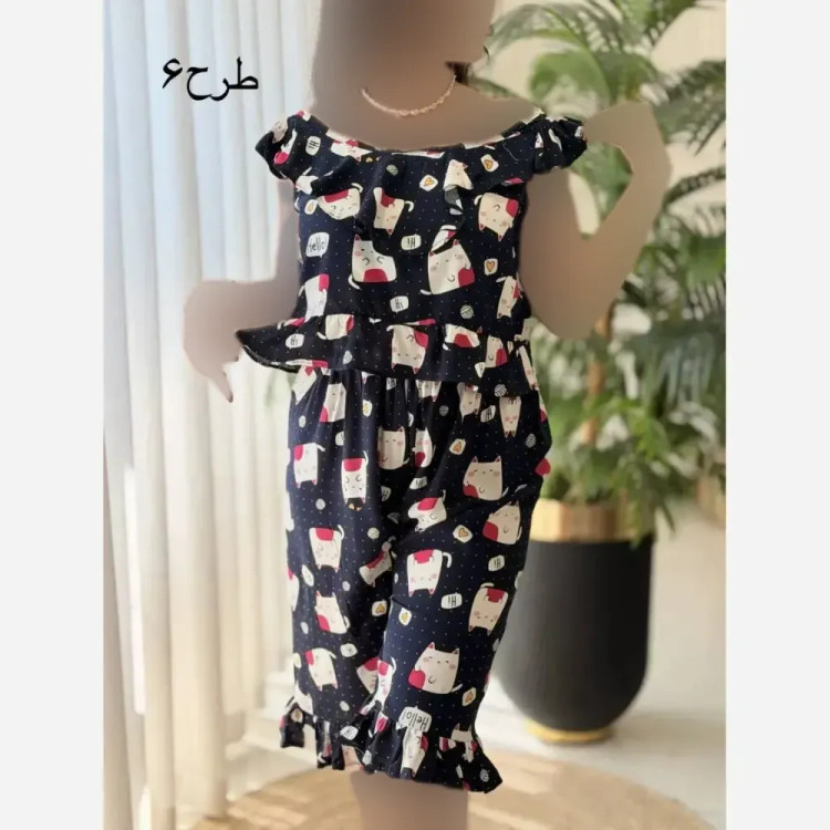 ست تاپ و شلوارک نخی زنانه مدل ماریا فری سایز