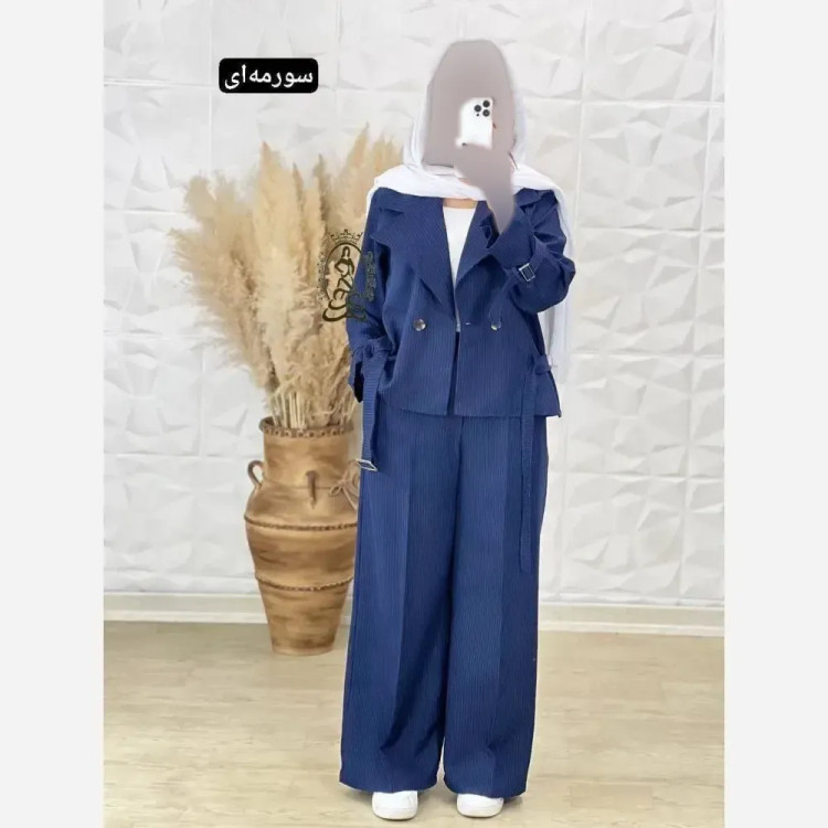 ست زنانه ثانیا فری سایز تا 46 جنس مکانیک پرشیادیپلمات درجه یک در رنگ های سرمه ای، طوسی و مشکی
