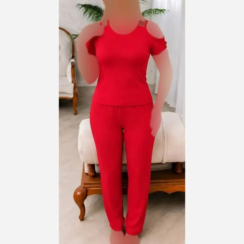 ست لباس زنانه ویسکوز کش مدل دلبرانه فری سایز