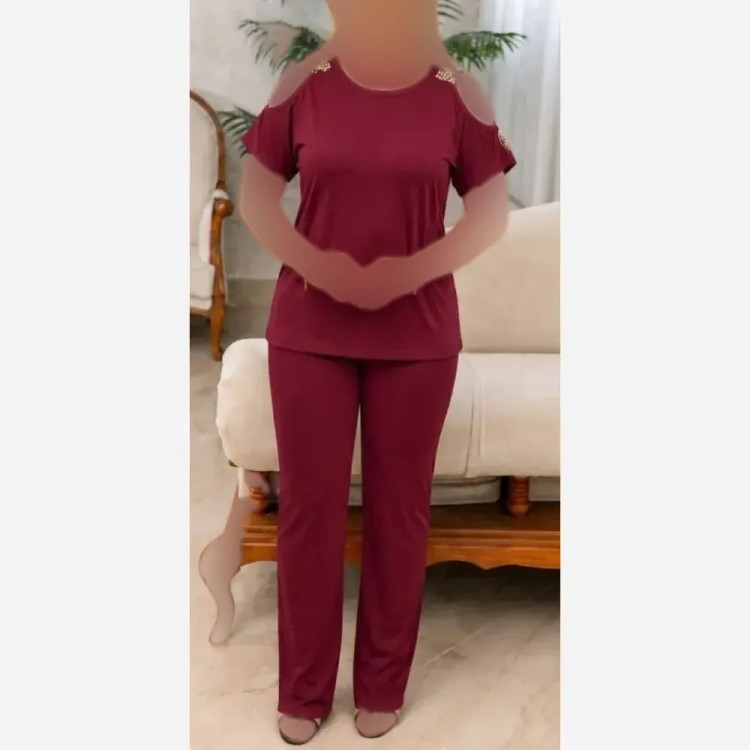 ست لباس زنانه ویسکوز کش مدل دلبرانه فری سایز