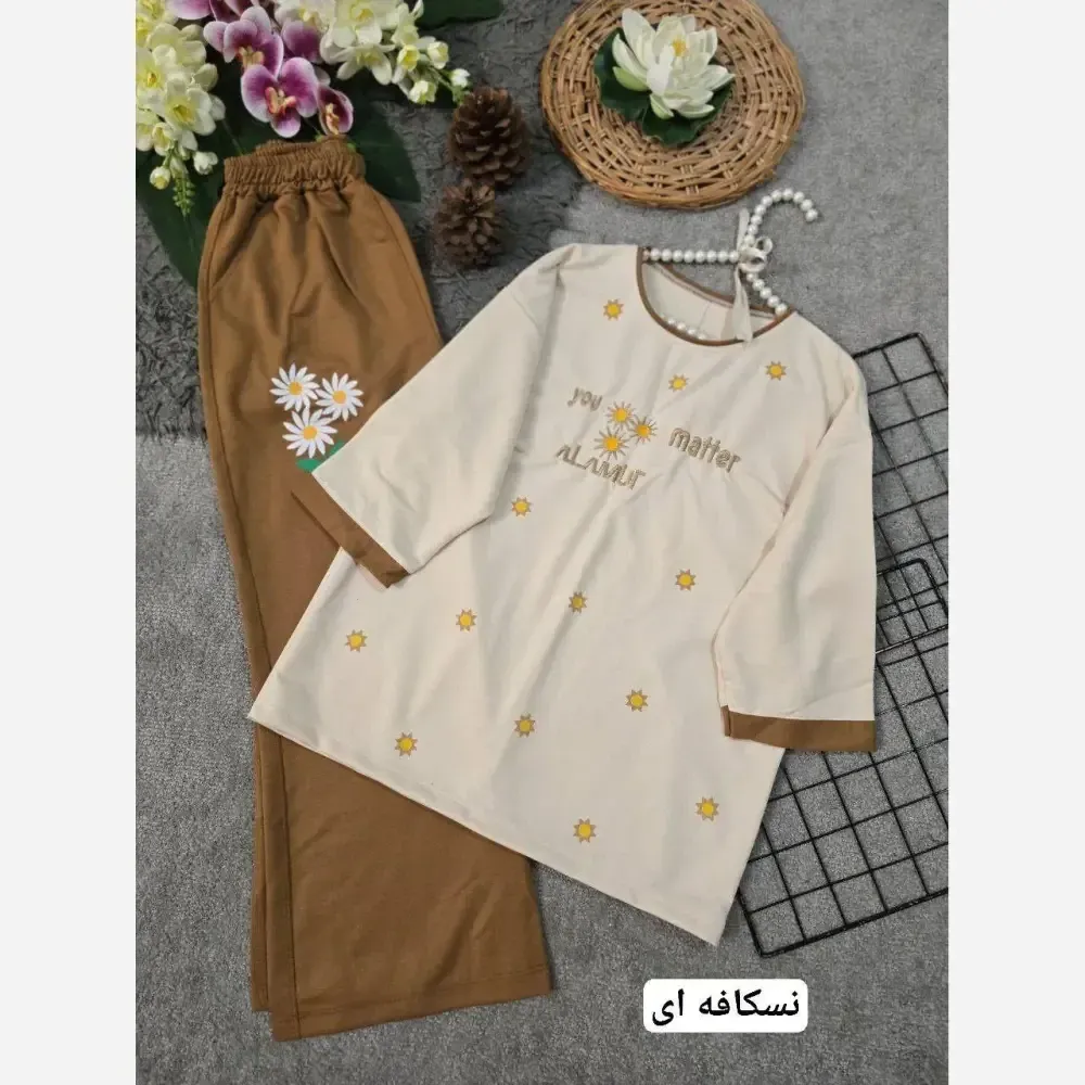 تیشرت شلوار مدل ترلان جنس پنبه لاکرا فری سایز