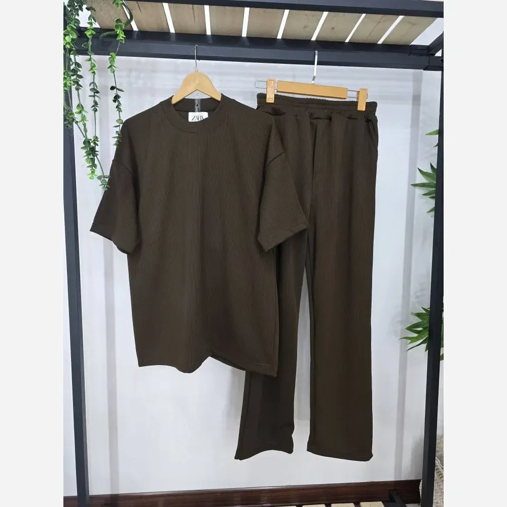 ست یقه گرد مردانه آرسام فتیله ای کبریتی درجه یک فری سایز