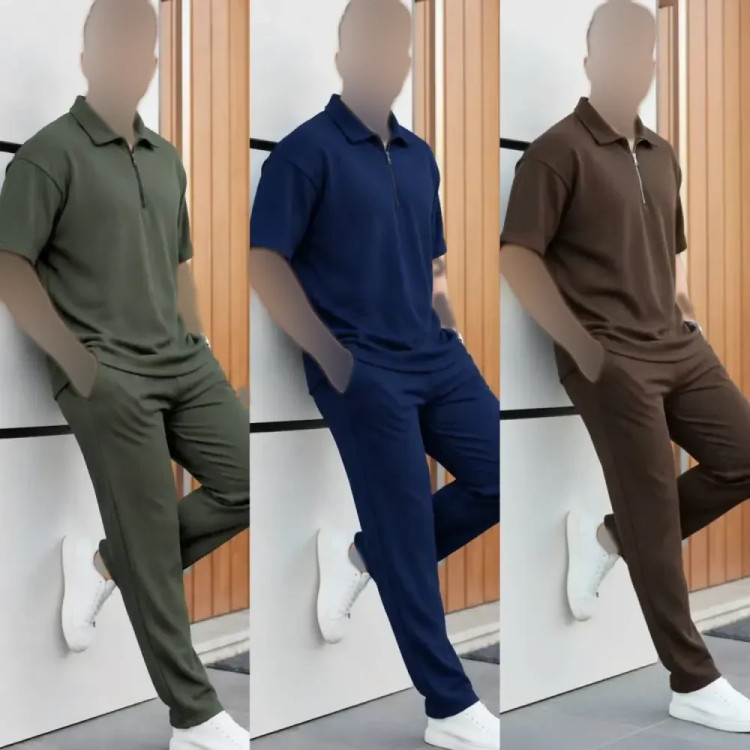 ست مردانه نیم زیپ جنس بیسکویتی رنگ بندی متنوع