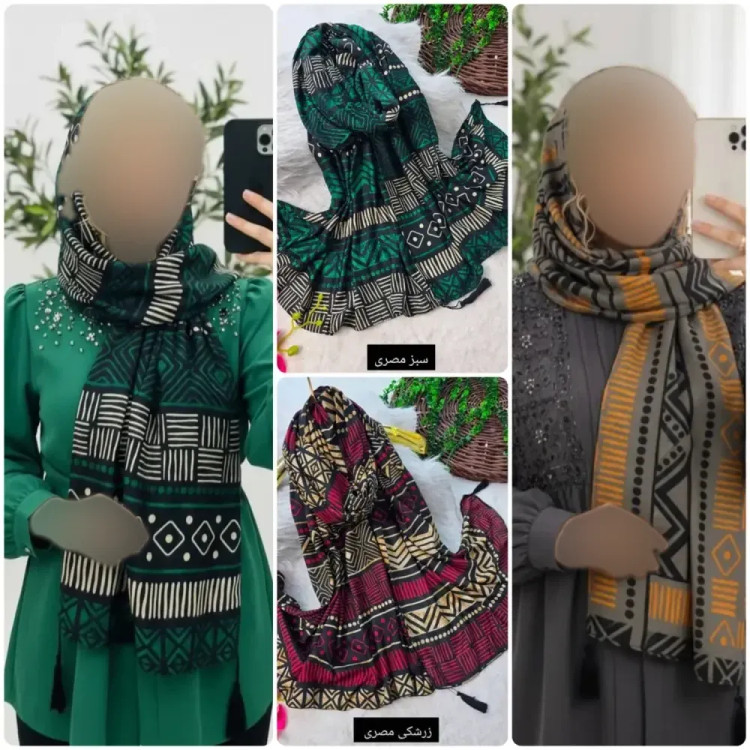 شال مصری نخ سانسفور ابعاد 182*70 رنگبندی متنوع فری سایز