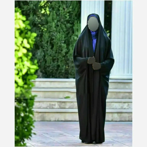 چادر خبرنگاری کارمندی سوپرژرژت مشکی در سایزهای 150 تا 170