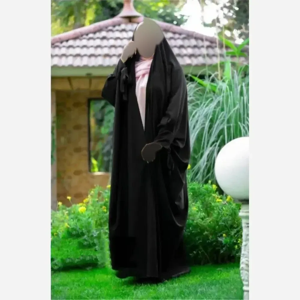 چادر جده پاپیونی سوپر ژرژت اصیل مشکی در سایزهای 150 تا 170