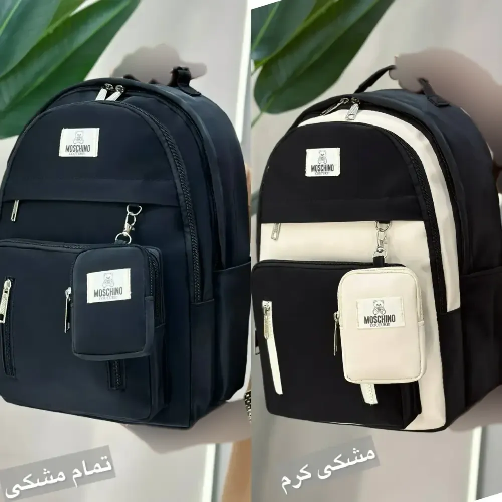 کوله پشتی اسپرت دیبا ضد آب مدل همتا رنگ مشکی کرم