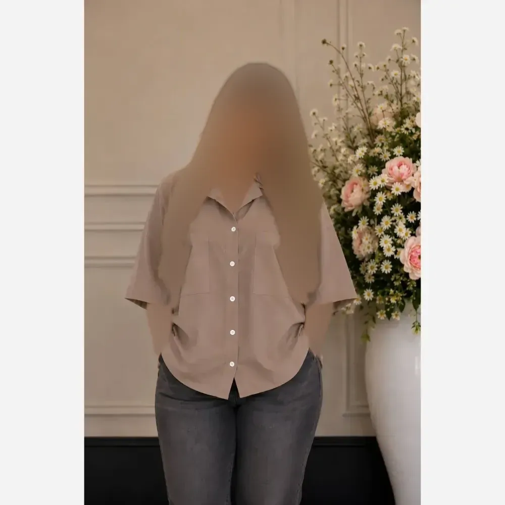 شومیز مانتویی ترانه جنس لنین پنبه درجه یک فری سایز